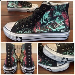 Affliction Ghost Skull Hi-Top Shoes